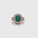 Load and play video in Gallery viewer, 18ct White &amp; Yellow Gold Emerald Diamond Ring TDW 0.26ct
