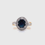Load and play video in Gallery viewer, 18ct Sapphire Diamond Ring TDW 0.10ct
