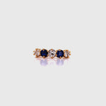 Load and play video in Gallery viewer, 18ct Two Sapphire Three Diamond Ring TDW 0.67ct
