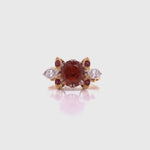 Load and play video in Gallery viewer, 18ct Orange Zircon Garnet Diamond Ring TDw 0.27ct
