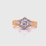 Load and play video in Gallery viewer, 18ct Old Cut Diamond Illusion Solitaire Ring TDW 0.46ct
