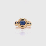 Load and play video in Gallery viewer, 18ct Cabochan Sapphire Deco Ring
