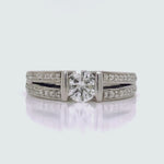 Load and play video in Gallery viewer, 9ct White Gold Diamond Split Shoulder Ring TDW 0.65ct
