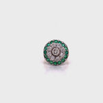 Load and play video in Gallery viewer, 18ct Emerald Diamond Cluster Ring TDW 1.00ct
