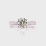 Load and play video in Gallery viewer, 18ct White Gold Diamond Solitaire Ring TDW 1.11ct

