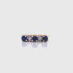 Load and play video in Gallery viewer, 18ct Three Sapphire Two Diamond Ring
