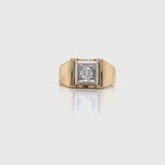 Load and play video in Gallery viewer, 18ct Diamond Solitaire Signet Ring TDW 0.27ct
