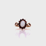 Load and play video in Gallery viewer, 9ct Garnet Opal Cluster Ring
