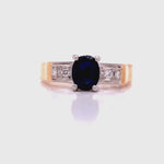 Load and play video in Gallery viewer, 14ct Sapphire Diamond Ring TDW 0.08ct
