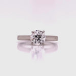 Load and play video in Gallery viewer, Platinum Old Cut Diamond Solitaire Ring TDW 1.08ct
