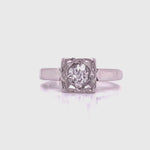 Load and play video in Gallery viewer, Platinum/Palladium/18ct White Gold Diamond Solitaire Ring TDW 0.46ct
