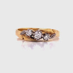 Load and play video in Gallery viewer, 18ct Three Diamond Ring TDW 0.20ct
