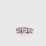 Load and play video in Gallery viewer, Platinum Three Diamond Ring TDW 1.78ct
