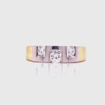 Load and play video in Gallery viewer, 18ct Two Tone Three Diamond Ring TDW 0.35ct
