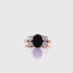 Load and play video in Gallery viewer, 18ct Sapphire Four Diamond Ring TDW 0.40ct
