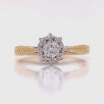 Load and play video in Gallery viewer, 18ct Illusion Set Diamond Solitaire Ring TDW 0.18ct
