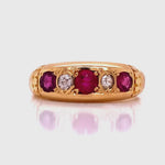 Load and play video in Gallery viewer, 18ct Ruby Synthetic Ruby Diamond Ring TDW 0.10ct
