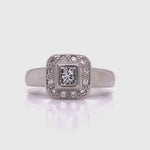 Load and play video in Gallery viewer, Palladium Diamond Halo Cluster Ring TDW 0.60ct
