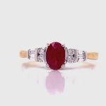 Load and play video in Gallery viewer, 9ct Ruby Diamond Ring TDW 0.16ct
