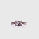 Load and play video in Gallery viewer, 18ct White Gold Two Old Mine Cut Diamond Ring TDW 1.23ct
